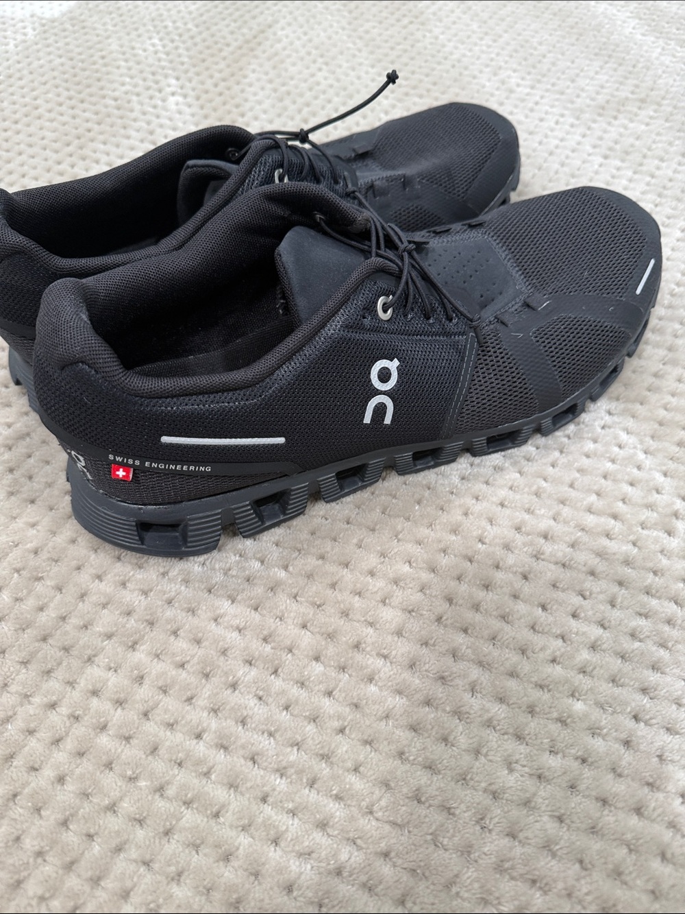 On Running Men’s Athletic Shoes - Black with White Accents